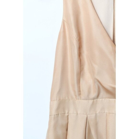 Kay Unger New York 100% Silk Gold Dress Size 10 Sleeveless Cocktail Wedding - Picture 3 of 15